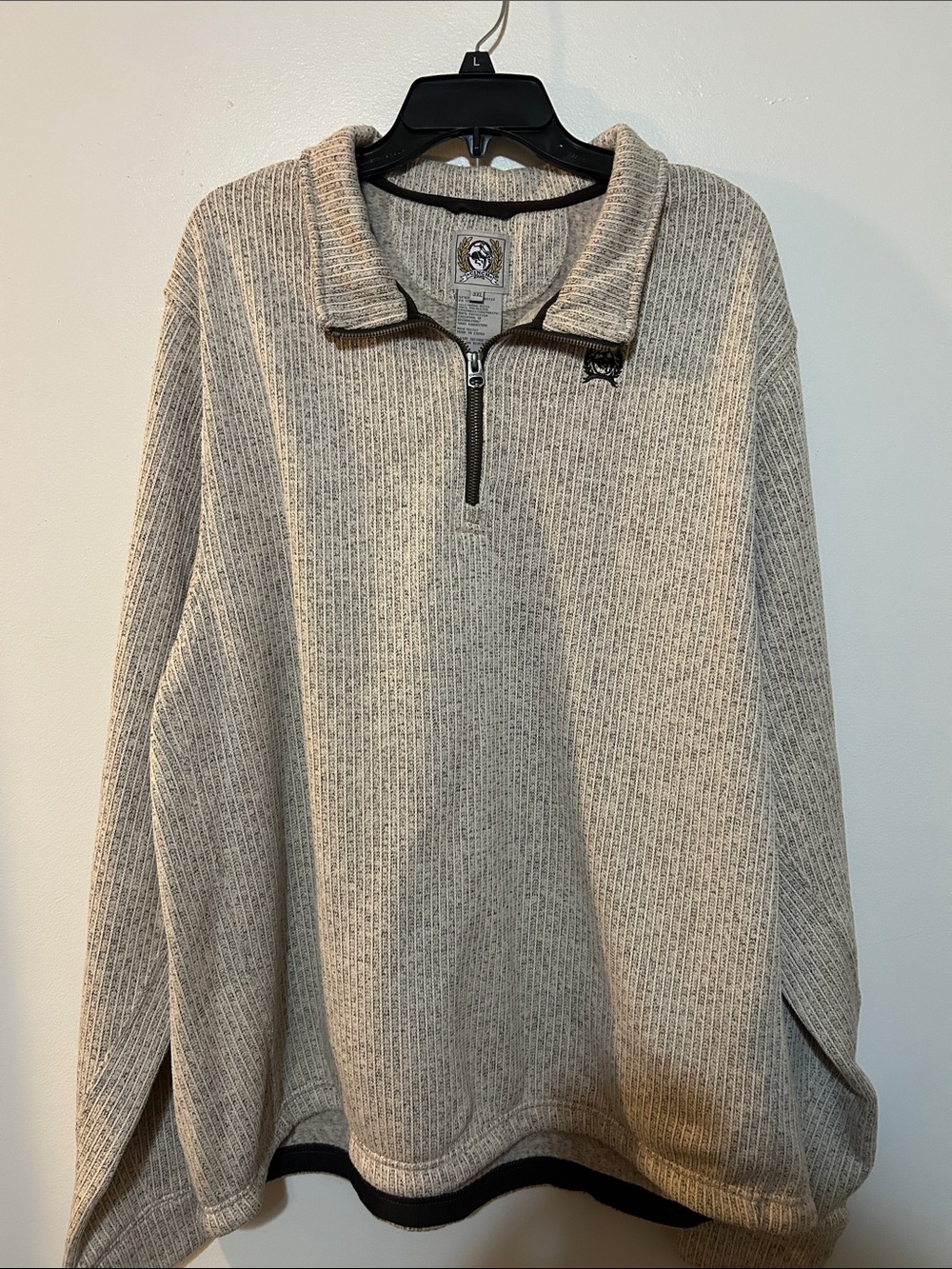 Cinch quarter zip net sweater